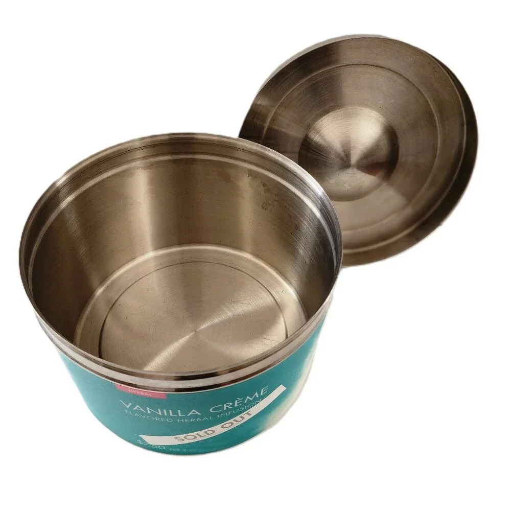 Teavana Vanilla Creme Wall Store Display Collectible Canister Tin RARE DISC
